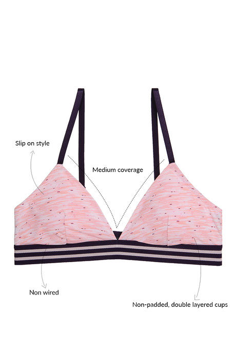 

Zivame Double Layered Triangular Cups Bralette Peach, Oranges