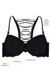 Zivame Pinch of Drama Corset Back Padded Bra-Black — thumbnail 5