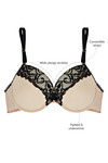 Zivame Padded Wired Medium Coverage T-Shirt Bra-Skin Black — thumbnail 6