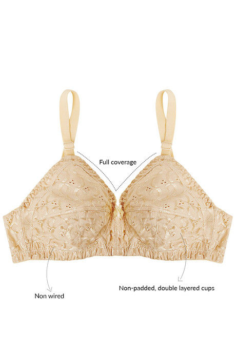 Rosaline Everyday Double Layered Non Wired Full Coverage Bra - Skin — image 5