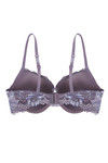 Zivame Floral Metallic Lace Padded Plunge Bra- Grey — thumbnail 8