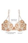 Zivame Floral Metallic Lace Padded Plunge Bra- Pink — thumbnail 6