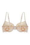 Zivame Floral Metallic Lace Padded Plunge Bra- Pink — thumbnail 7