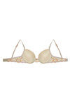 Zivame Floral Metallic Lace Padded Plunge Bra- Pink — thumbnail 8