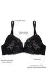 Zivame Metallic All That Lace Gentle Pushup Bra- Black — thumbnail 7