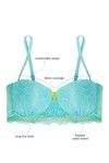 Zivame All That Lace Longline Strapless Bra- Turquoise — thumbnail 5