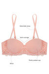 Zivame Wings of Lace Strapless T-shirt Bra- Peach — thumbnail 8