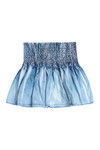 Zivame Washed Blue Smocked Waist Mini Skatered Skirt  — thumbnail 6