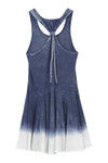 Zivame Faux Denim Braided Racer Back Dress- Navy — thumbnail 6