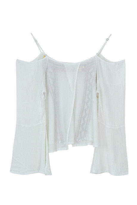 Zivame Boho Belle Embroidered Cold Shoulder Crop Top- Ivory — image 7