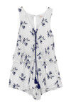 Zivame Floral Printed Tassled Playsuit- Off White — thumbnail 5