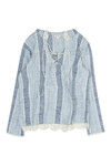 Zivame Plaid Style Lace Up Hoodie- Blue — thumbnail 5