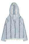 Zivame Plaid Style Lace Up Hoodie- Blue — thumbnail 6