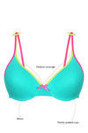 Zivame Happy Bra with Underwired Support- Cerulean Blue — thumbnail 6