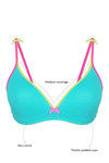 Zivame Happy Cotton Bra with Plunge Neckline- Cerulean Blue — thumbnail 5