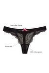 Zivame Low Rise Floral Lace Black Thong — thumbnail 6