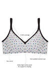Rosaline Cotton Rich Polka Printed Wirefree Bra- Purple — thumbnail 5