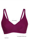 Rosaline Cotton Rich 3-4th Coverage Wirefree Bra- Maroon — thumbnail 5