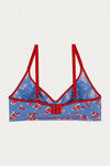 Rosaline All Day Single Layered Non Wired 3/4th Coverage Bra - Blue Base Pt — thumbnail 8