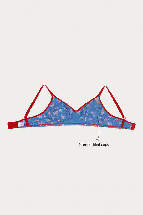 Rosaline All Day Single Layered Non Wired 3/4th Coverage Bra - Blue Base Pt — image 9