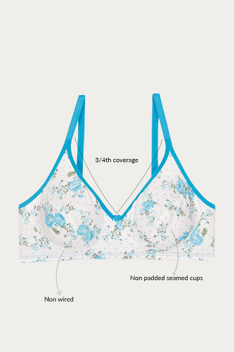 Rosaline All Day Single Layered Non Wired 3/4th Coverage Bra - White — image 7