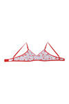 Rosaline All Day Single Layered Non Wired 3/4th Coverage Bra-White With Red Floral — thumbnail 8