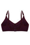 Rosaline Cotton Stretch Side Support Smooth Fit 3-4th Coverage Bra- Wine — thumbnail 6