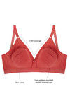 Rosaline Cotton Stretch Side Support Smooth Fit 3-4th Coverage Bra- Coral Pink — thumbnail 5