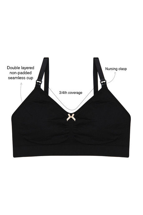 

Zivame Made for Moms Side Support Nursing Bra Black, Blacks