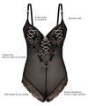 Zivame Lace Embellish Moderate Push Up Wired Sheer Mesh Teddy- Black — thumbnail 6