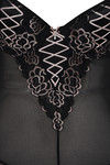 Zivame Lace Embellish Moderate Push Up Wired Sheer Mesh Teddy- Black — thumbnail 8