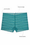 Zivame Low Waist All Over Lace Boyshort Panty-Emerald — thumbnail 4