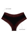 Zivame Soft Stretch Cotton Low Rise Cheeky Brief-Red N Black Printed Lace — thumbnail 5
