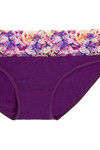 Zivame Soft Stretch Cotton Full Back Coverage Low Rise Hipster Brief-Mauve Floral Lace — thumbnail 7