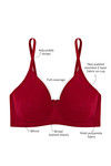 Zivame Wear Me Everyday Double Layered Wired Full Coverage T-Shirt Bra-Crimson — thumbnail 5