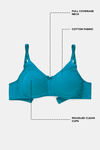 Zivame Essentials Double Layered Non Wired Full Coverage T-Shirt Bra - Biscay Bay — thumbnail 6