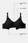 Zivame Essentials Double Layered Non Wired Full Coverage T-Shirt Bra - Black — thumbnail 7