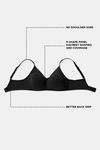 Zivame Essentials Double Layered Non Wired Full Coverage T-Shirt Bra - Black — thumbnail 8