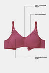 Zivame Essentials Double Layered Non Wired Full Coverage T-Shirt Bra - Raspberry Radiance — thumbnail 6