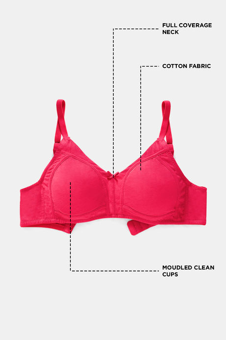 

Rosaline Soft Cotton Side Panel Wire Free Bra Red, Reds