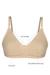 Rosaline Full Coverage Cut n Sew Cotton Lace Bra- Beige — thumbnail 7
