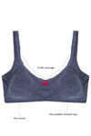 Rosaline Essentials Single Layered Non Wired 3/4th Coverage Bra-Grey Melange — thumbnail 6