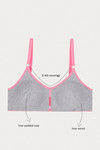 Rosaline Essentials Double Layered Non Wired 3/4th Coverage T-Shirt Bra - Grey Melange — thumbnail 6