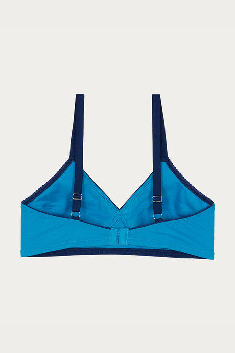 Rosaline Essentials Double Layered Non Wired Full Coverage Bra - Turquoise Blue — image 7