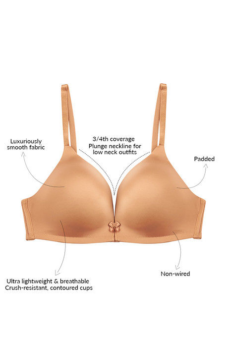 Zivame Feather Light Padded Non Wired 3/4th Coverage T-Shirt Bra-Roebuck Brown — image 7