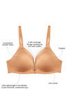 Zivame Feather Light Padded Non Wired 3/4th Coverage T-Shirt Bra-Roebuck Brown — thumbnail 7