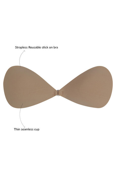 Zivame Clean Finish Front Open Stick On Bra- Skin — image 5