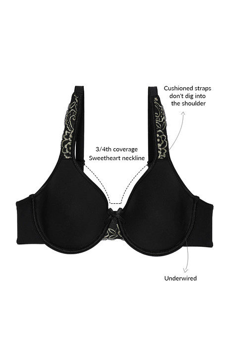 Zivame Essentials Single Layered Wired 3/4th Coverage T-Shirt Bra-Black — image 5
