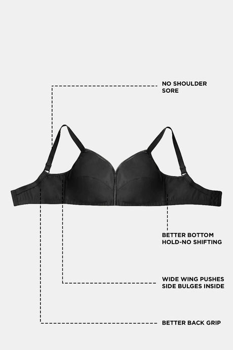 Zivame True Curv Cotton Laminated Non Wired Full Coverage Minimiser Bra - Black — image 6