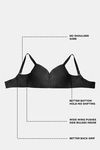 Zivame True Curv Cotton Laminated Non Wired Full Coverage Minimiser Bra - Black — thumbnail 6